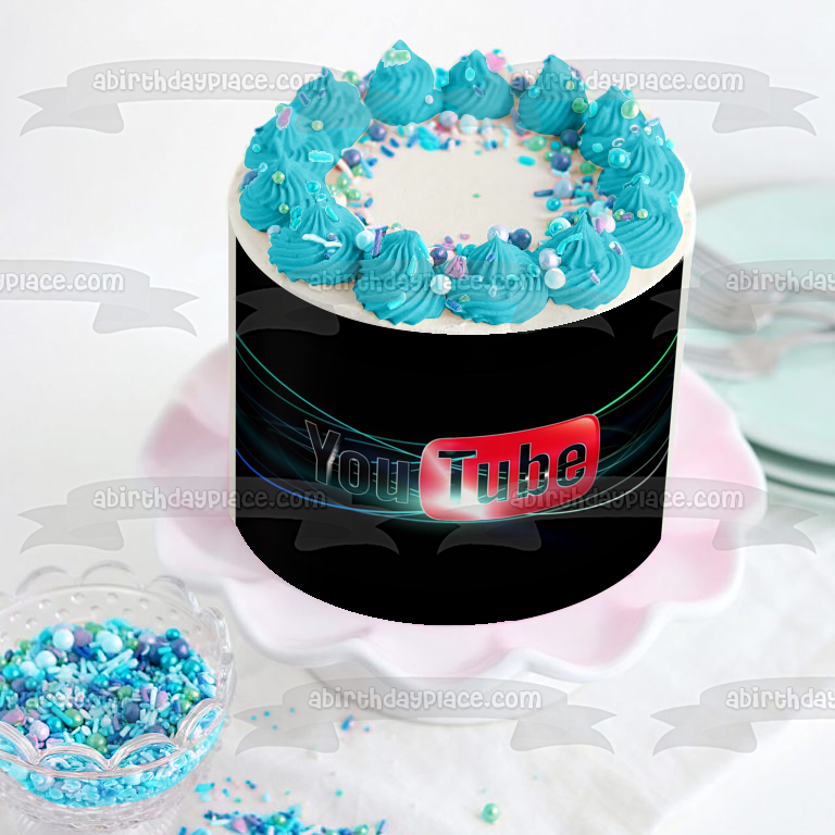 Youtube Logo Edible Cake Topper Image ABPID52925