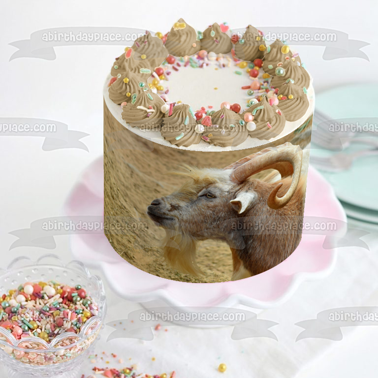 Goat Nature Animal Wildlife Edible Cake Topper Image ABPID52943