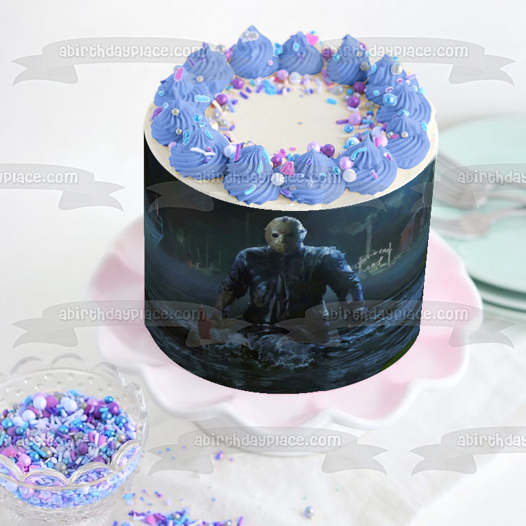 Jason Friday the 13th Classic Horror Movie Edible Cake Topper Image ABPID52782