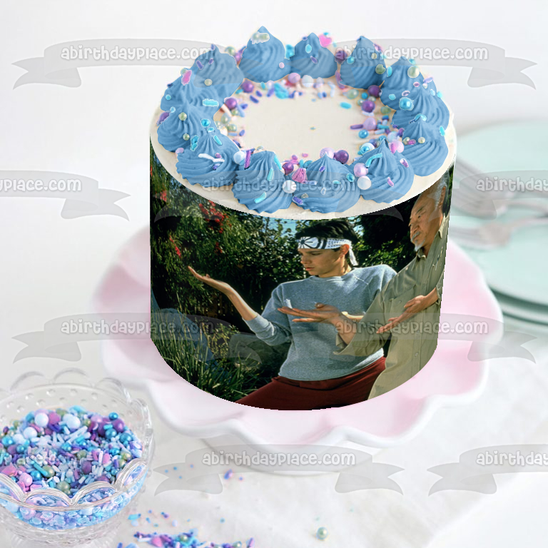 Karate Kid Kung Fu Martial Arts Mr. Miyagi Daniel Larusso Edible Cake Topper Image ABPID52887