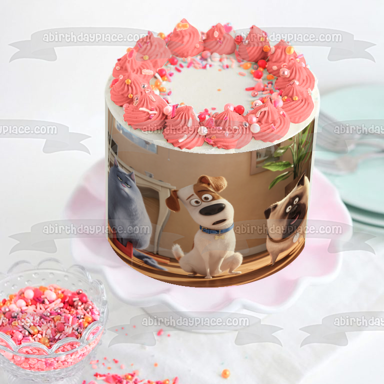 Decoración comestible para tarta La vida secreta de tus mascotas Max Chloe Mel Imagen ABPID53198