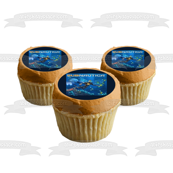 Subnautica Video Game Ocean Aquatic Game Cover Edible Cake Topper Image ABPID53210