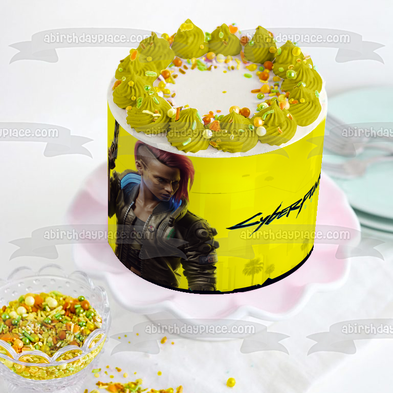 Cyberpunk 2077 Judy Alvarez Poster SciFi Video Game Edible Cake Topper Image ABPID53224