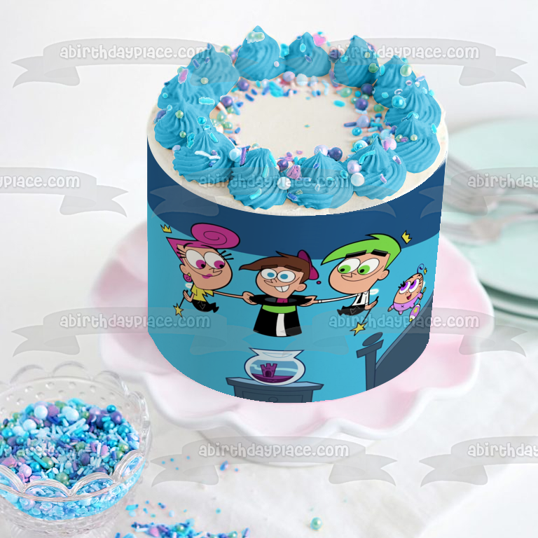 Nickelodeon Fairly Oddparents Timmy Wanda Cosmo Poof Edible Cake Topper Image ABPID53242