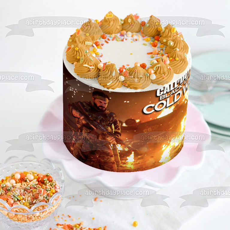 Call of Duty Black Ops Cold War Shooter Video Game Edible Cake Topper Image ABPID53370