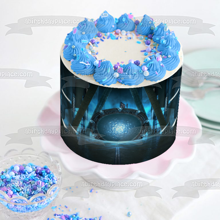 Stargate Atlantis Wormhole SciFi Series TV Show Edible Cake Topper Image ABPID53445