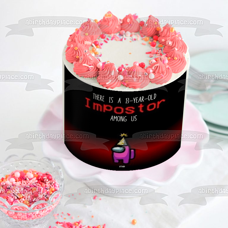 Among Us Customizable Video Game Impostor Edible Cake Topper Image ABPID53482