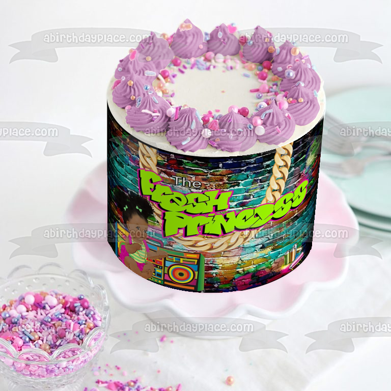 The Fresh Princess Baby Graffiti Pintura en aerosol retro Imagen comestible para decoración de pastel ABPID56498