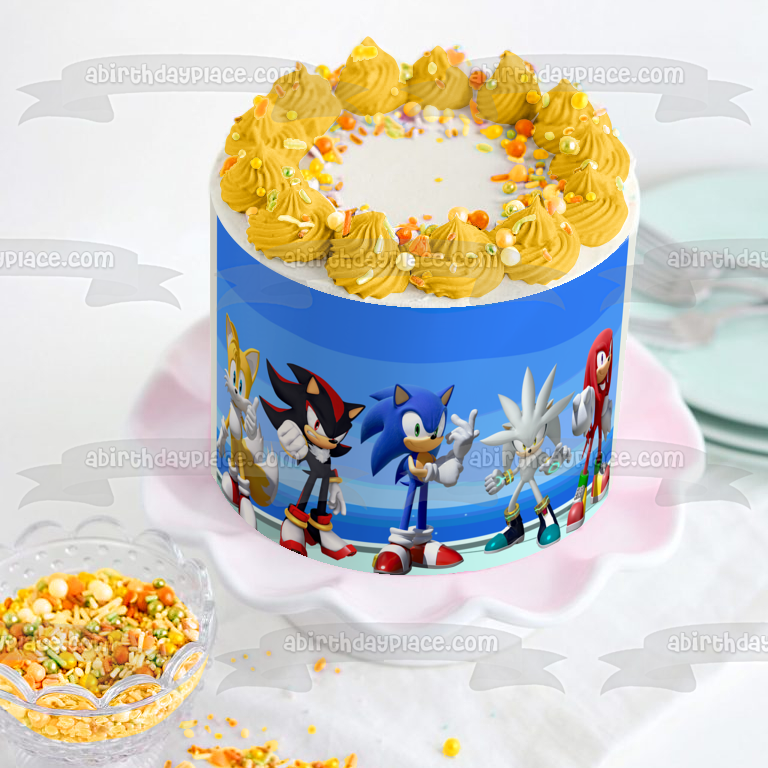 Sonic the Hedgehog Knuckles Tails Shadow and Silver Edible Cake Topper Image ABPID53626