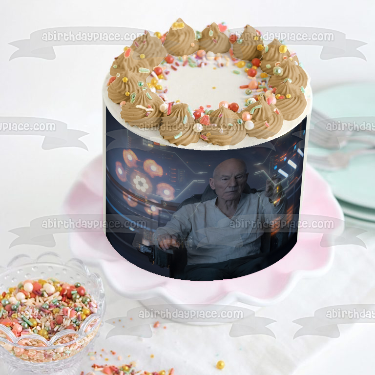 Star Trek Picard Patrick Stewart Edible Cake Topper Image ABPID53653