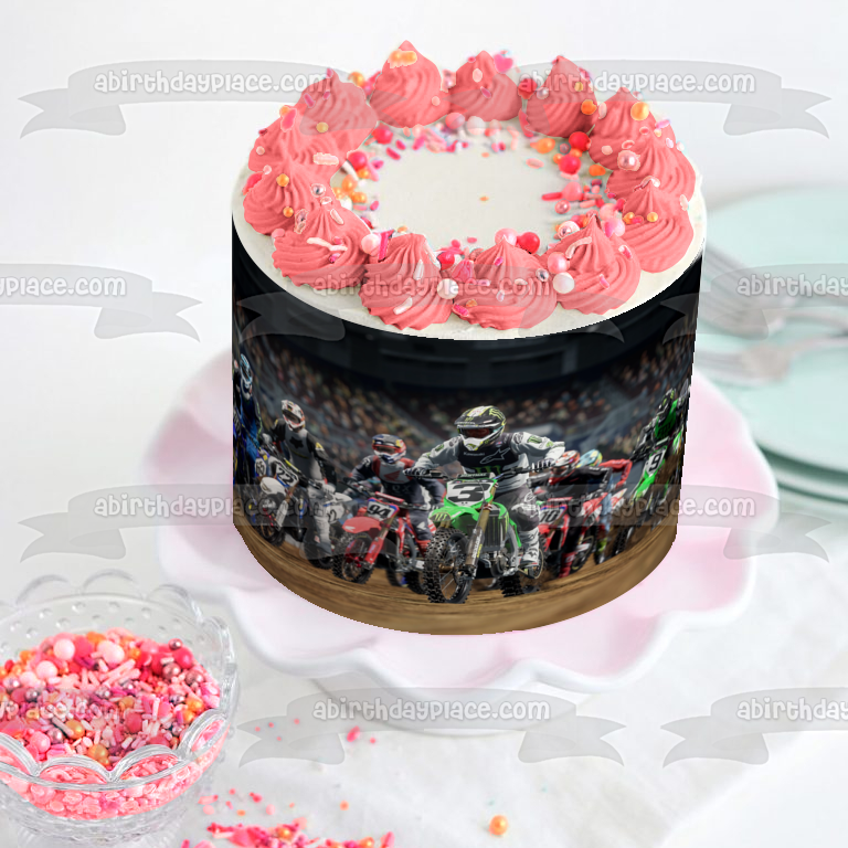 Monster Energy Supercross: The Official Video Game Supercross Bikes Edible Cake Topper Image ABPID53955