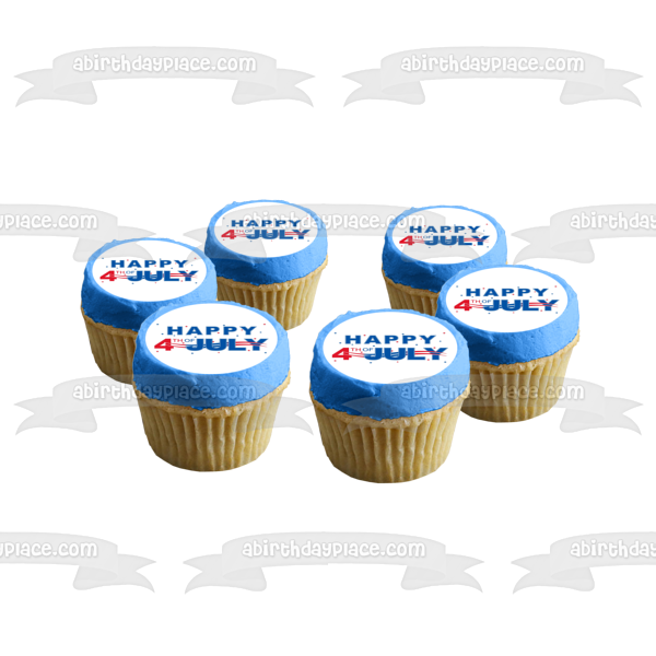 Happy 4th of July Independence Day Stars Edible Cake Topper Image ABPID54060