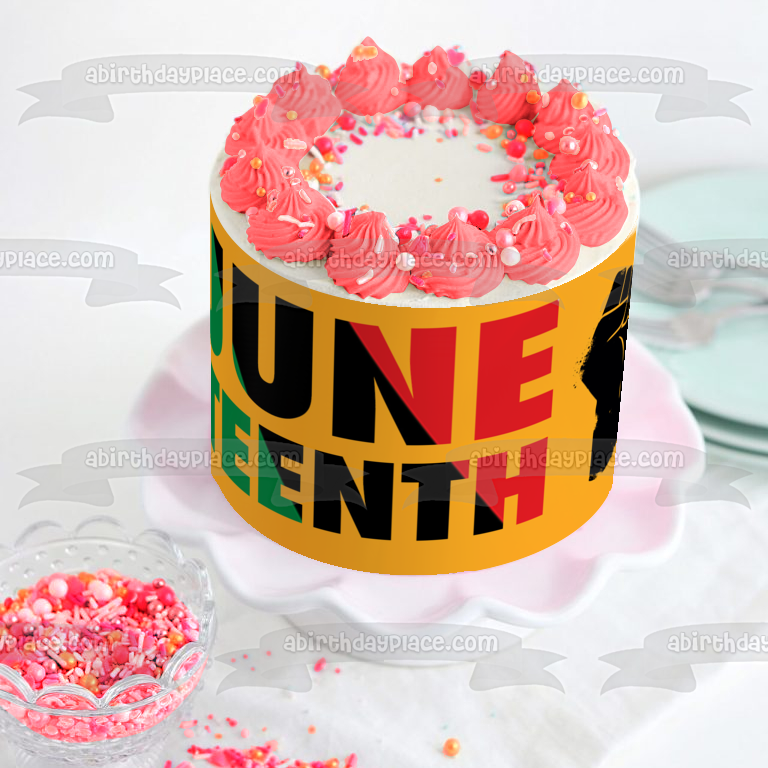 Imagen comestible para decoración de tarta con puño del Día de la Libertad del 19 de junio ABPID54109
