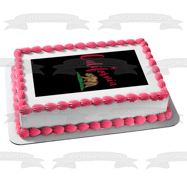 California Admission Day Brown Bear Edible Cake Topper Image ABPID5419 A Birthday Place