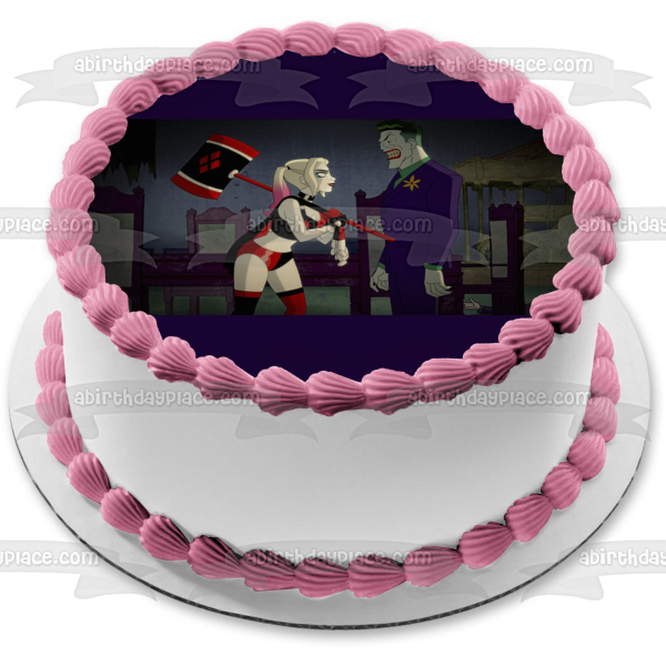 Harley Quinn TV Series The Joker Edible Cake Topper Image ABPID54493