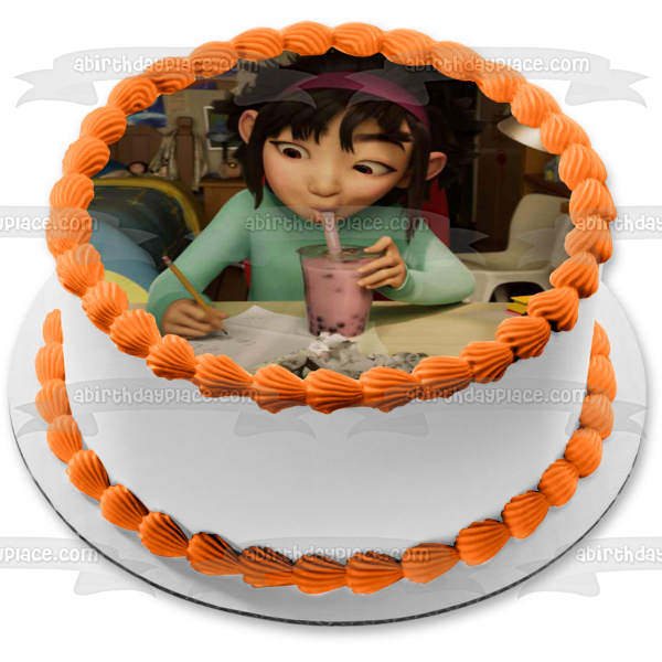 Over the Moon Mas Alla De La Luna Fei Fei Bubble Tea Edible Cake Topper Imagen ABPID56513