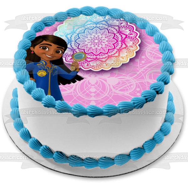 Marco de fotos con diseño de mandala de Detective real de Mira, decoración comestible para tarta, imagen ABPID56538