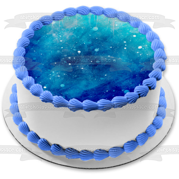 Winter Ice Monogram Customizable Edible Cake Topper Image ABPID56544