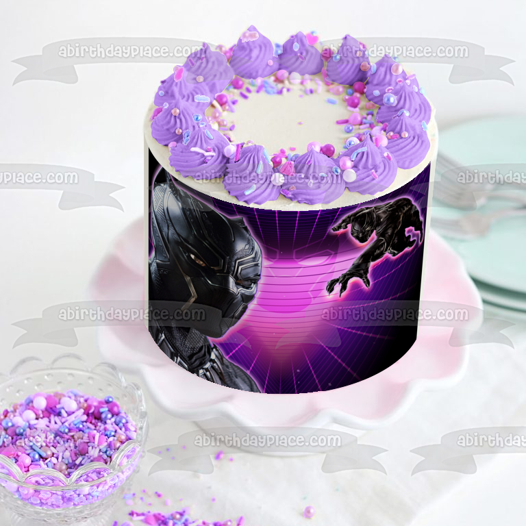 Marvel Black Panther T'Challa Customizable Edible Cake Topper Image ABPID56610