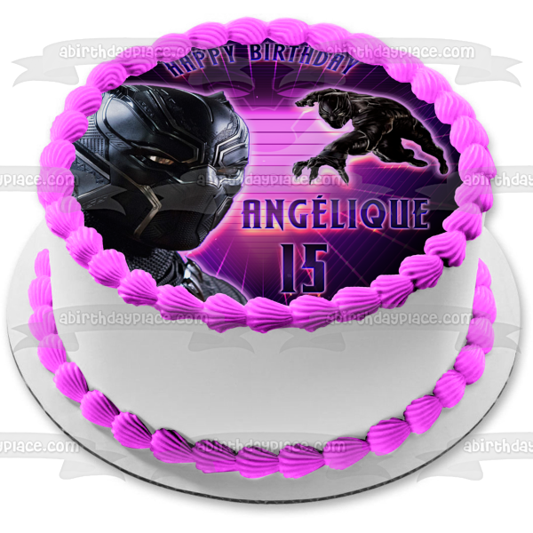 Marvel Black Panther T'Challa Customizable Edible Cake Topper Image ABPID56610