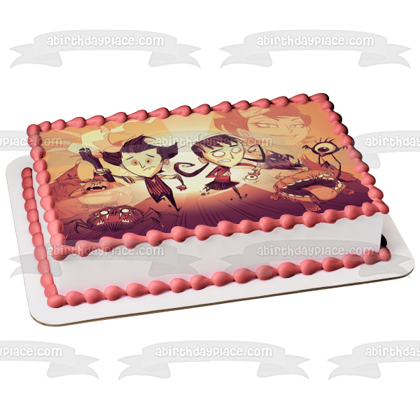 Don't Starve Together a New Reign Wilson and Willow Edible Cake Topper Image ABPID56579