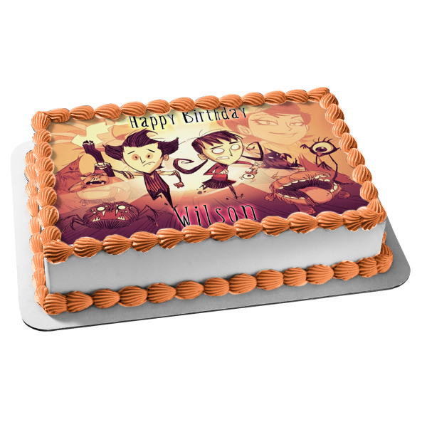 Don't Starve Together a New Reign Wilson and Willow Edible Cake Topper Image ABPID56579