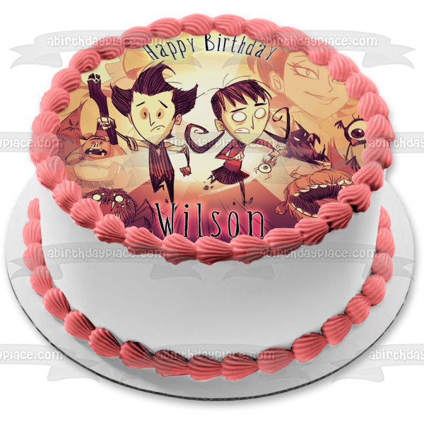 Don't Starve Together a New Reign Wilson and Willow Edible Cake Topper Image ABPID56579