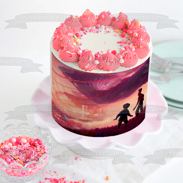 Strange World Searcher Clade Ethan Pink Landscape Edible Cake Topper Image ABPID56640