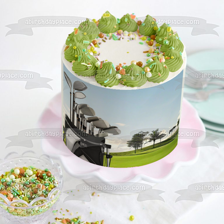 Golf Irons Bag Customizable Edible Cake Topper Image ABPID56671