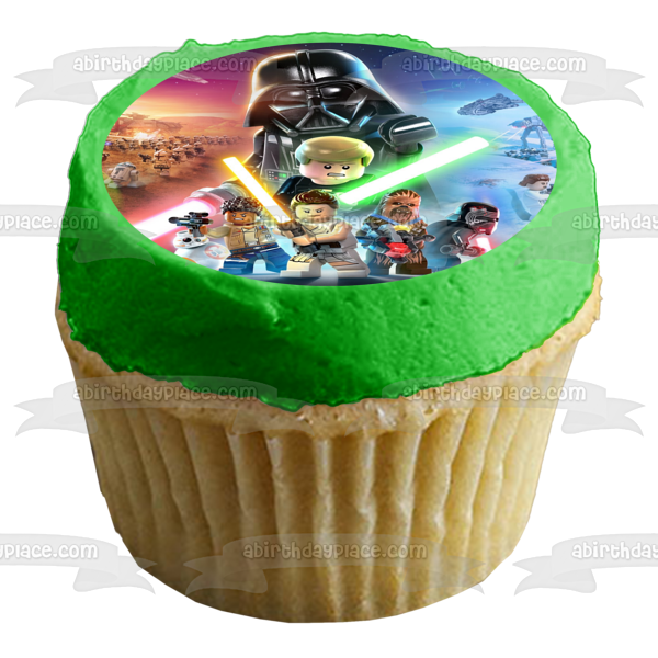 LEGO Star Wars: The Skywalker Saga Darth Vader Light Sabers Edible Cake Topper Image ABPID53989