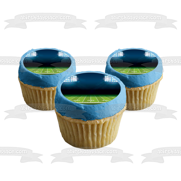 Football Stadium with Spotlights Edible Cupcake Topper Images ABPID559