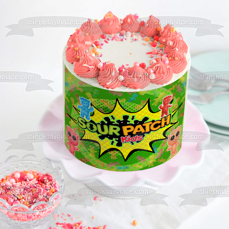 Sour Patch Kids Candy Pops Halftone Edible Cake Topper Image ABPID56820