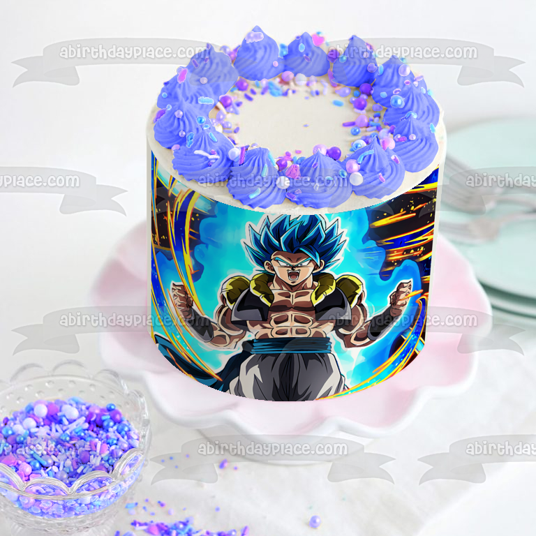 Gogeta Dragon Ball Z Gt Super Fusion Reborn Edible Cake Topper Image ABPID56846