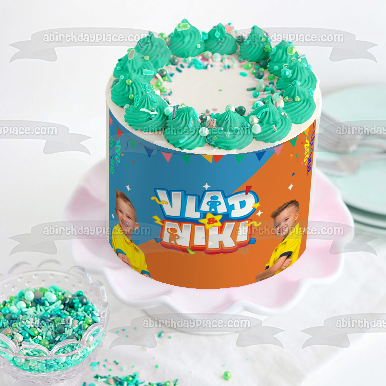 Vlad y Niki ruso americano Youtube adorno comestible para tarta imagen ABPID56866