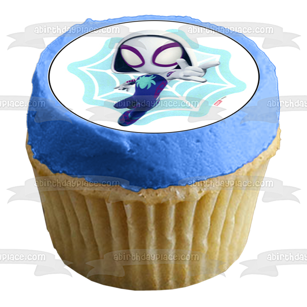 Spidey y sus increíbles amigos Ghost Spider Spinn Edible Cupcake Topper Imágenes ABPID56870