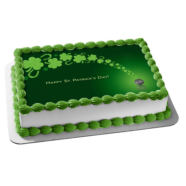 Topper Per Torta Happy St. Patrick's Day Con Trifoglio – Decorazione Festa