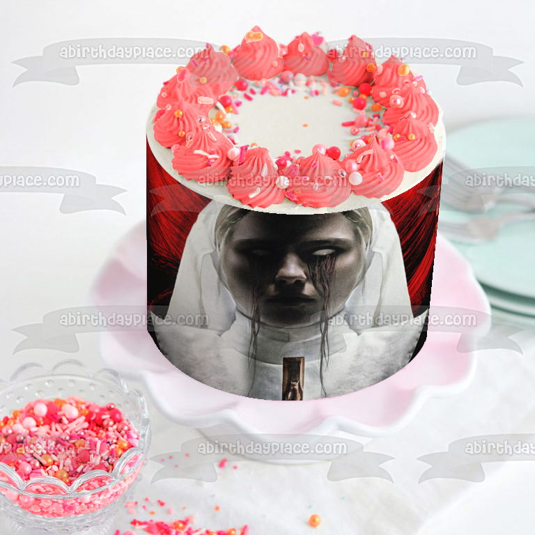 Imagen comestible para decoración de tarta con el crucifijo de la monja ABPID57070