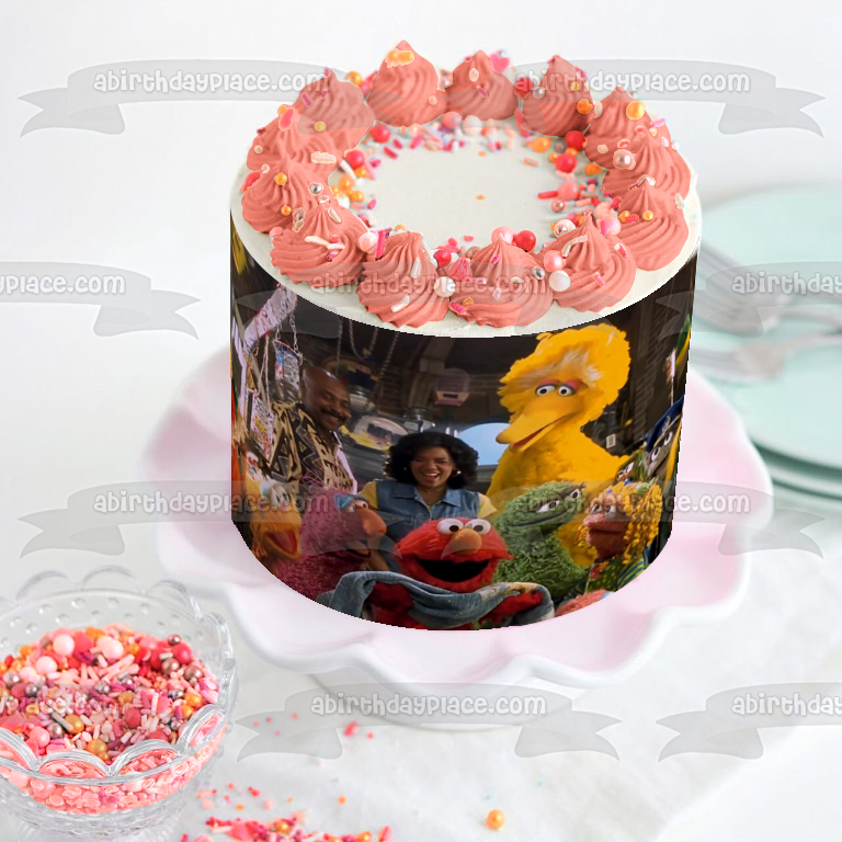 Elmo In Grouchland Maria Big Bird Oscar the Grouch and Cookie Monster Edible Cake Topper Image ABPID57095