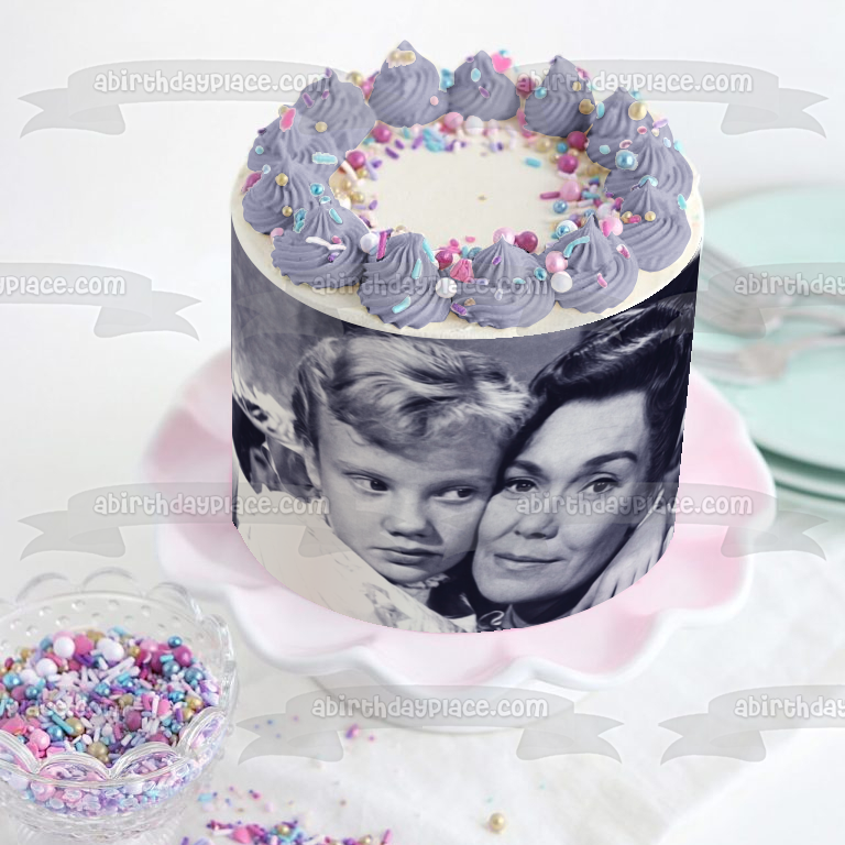 Pollyanna Tía Polly Decoración comestible para tarta en blanco y negro Imagen ABPID57145