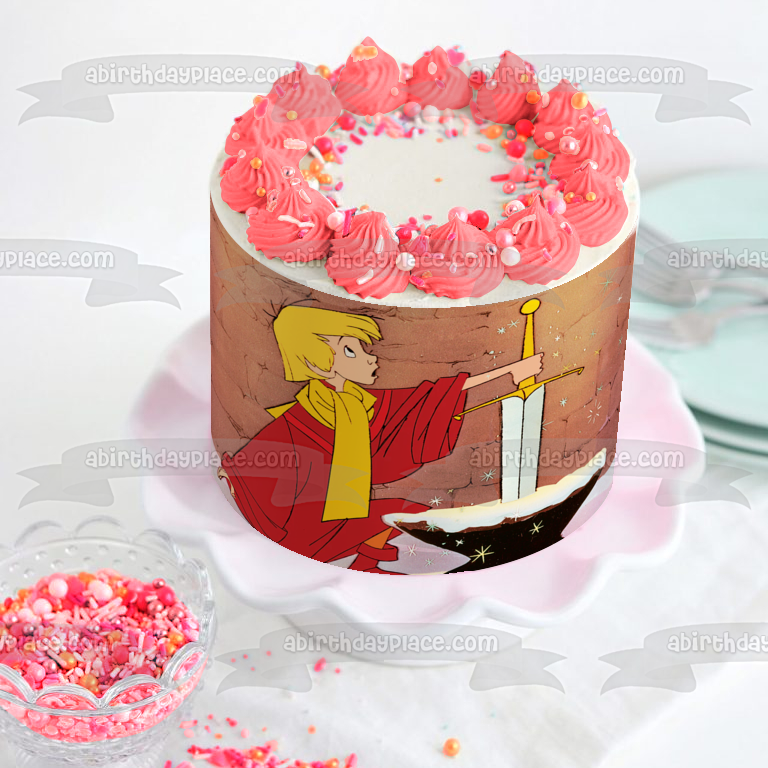 The Sword and the Stone Arthur Edible Cake Topper Image ABPID57163