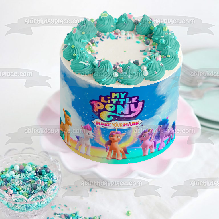 My Little Pony Make Your Mark Izzy Moonbow Pipp Petals and Hitch Trailblazer Edible Cake Topper Image ABPID57251