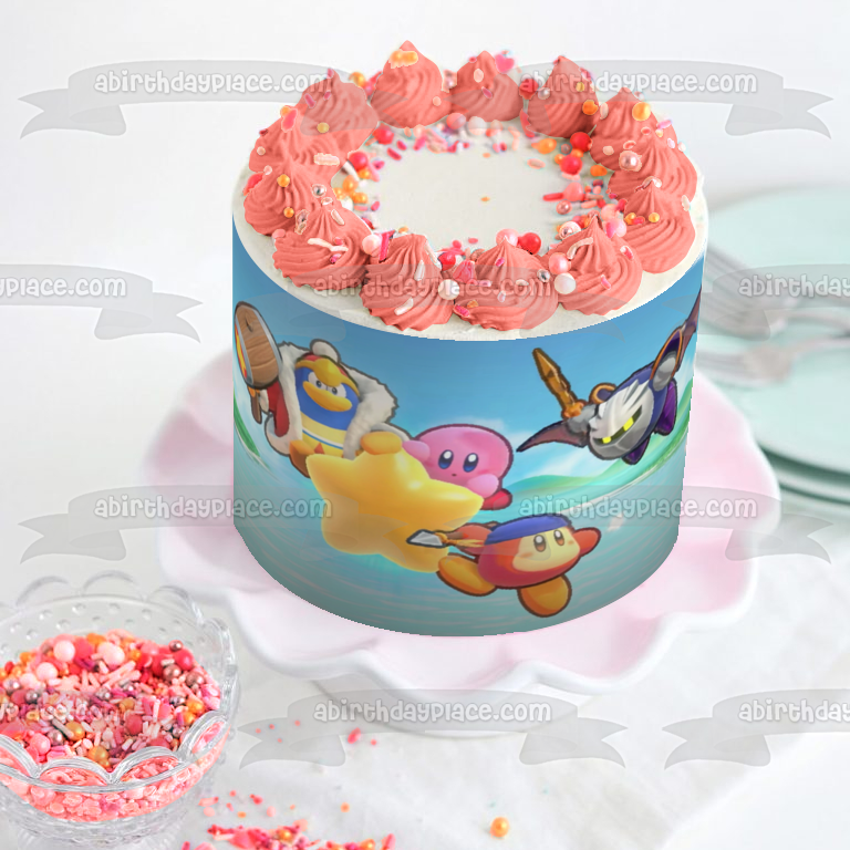 Kirby's Return to Dream Land Magalor and Bandana Waddle Dee Flying Edible Cake Topper Image ABPID57303