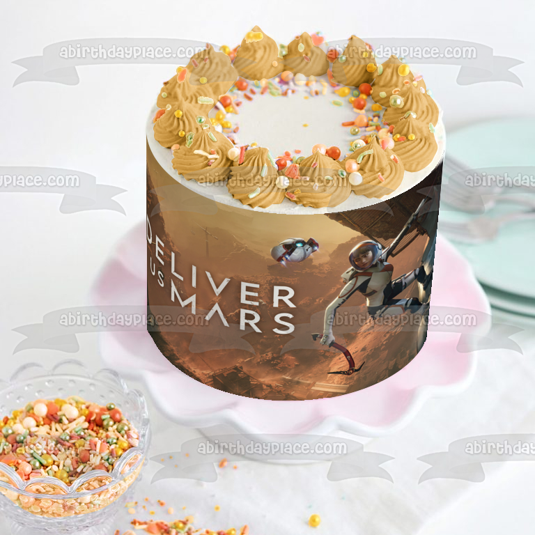 Deliver Us Mars Kathy Johanson y su robot Imagen comestible para decoración de tarta ABPID57295