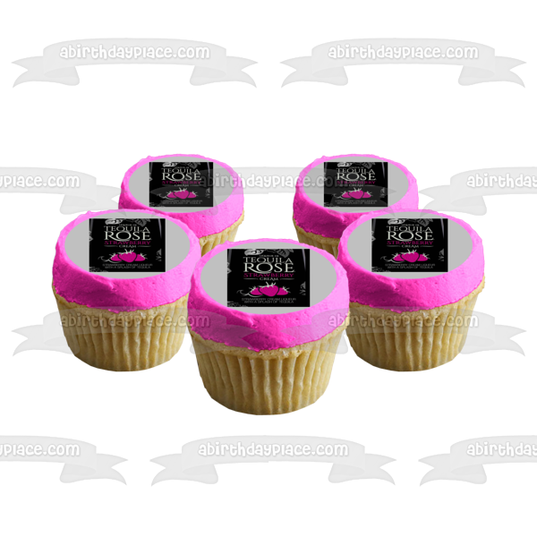 Tequila Rose Strawberry Cream Label Edible Cake Topper Image ABPID57332