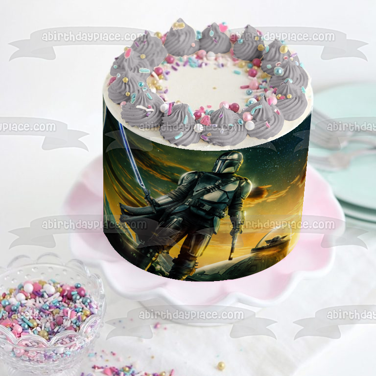 Star Wars The Mandalorian Edible Cake Topper Image ABPID57415