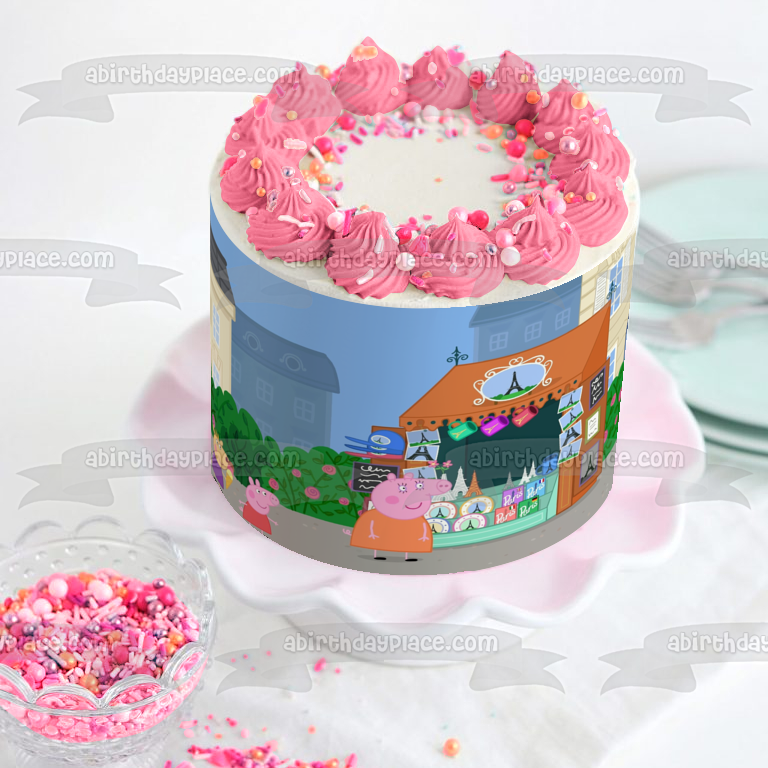 Peppa Pig: Aventuras Mundiales Momia Pig y Suzy Sheep Adorno comestible para tarta Imagen ABPID57370