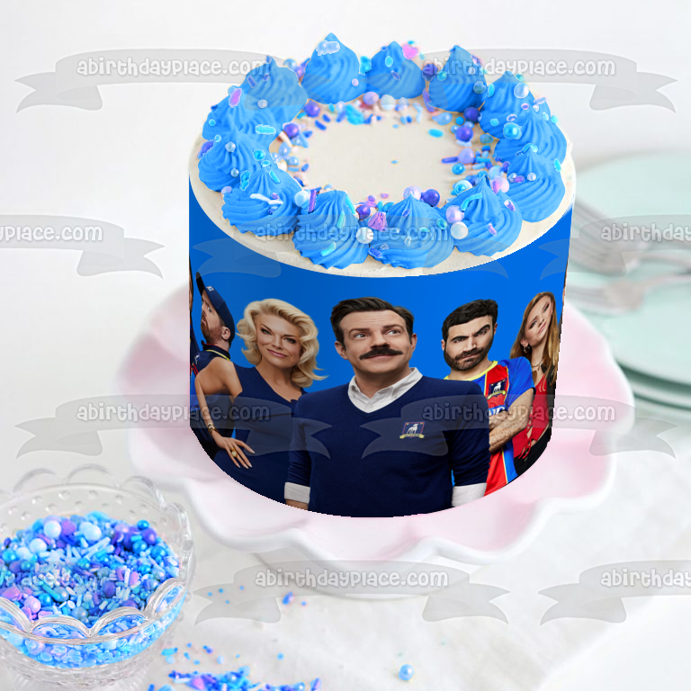 Ted Lasso Season 2 Rebecca Coach Beard and Keeley Jones Edible Cake Topper Image ABPID57372