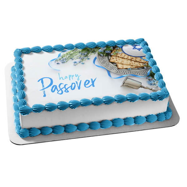 Happy Passover Biscuits Flowers and a Yamaoka Edible Cake Topper