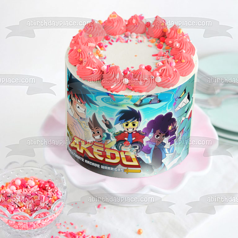 Akedo Arcade Warriors Joystick Edible Cake Topper Image ABPID57492