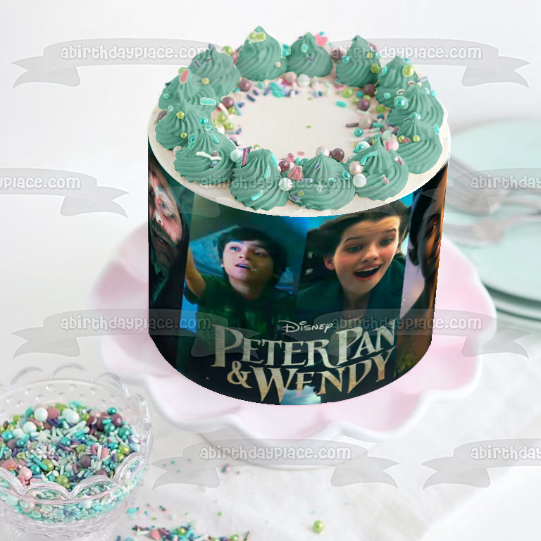 Peter Pan, Wendy, Campanita y Capitán Garfio, decoración comestible para tarta, imagen ABPID57518